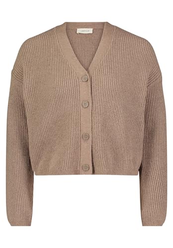 Cartoon Damen Basic-Strickjacke mit V-Ausschnitt Hellbraun,44 von Cartoon