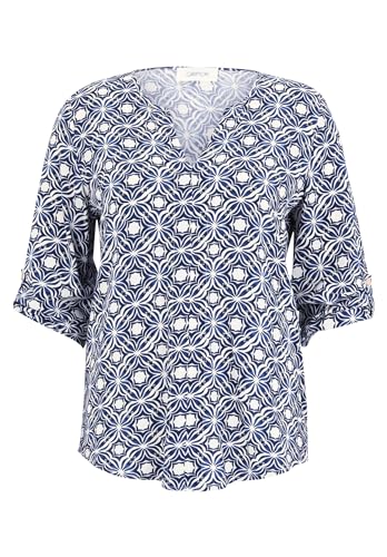 Cartoon Damen Casual-Bluse mit Muster Weiß/Blau,44 von Cartoon