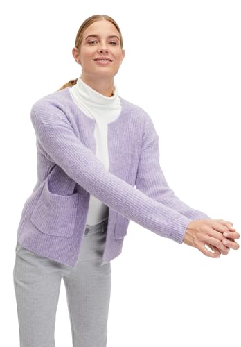 Cartoon Damen Casual-Strickjacke mit Rundhalsausschnitt Light Purple Melange,36 von Cartoon