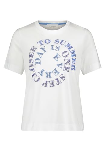 Cartoon Damen Halbarm-Shirt mit Rundhalsausschnitt Patch Cream/Blue,38 von Cartoon