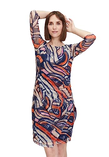 Cartoon Damen Jerseykleid mit Blumenprint Blue/Orange,38 von Cartoon