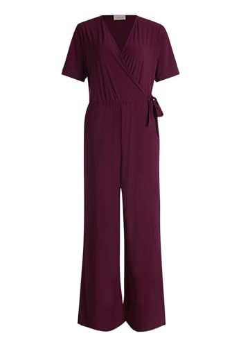 Cartoon Damen Jumpsuit mit Bindegürtel 36, Dark Aubergine von Cartoon