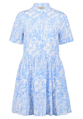 Cartoon Damen Blusenkleid mit Taschen 36, Weiß/Blau von Cartoon