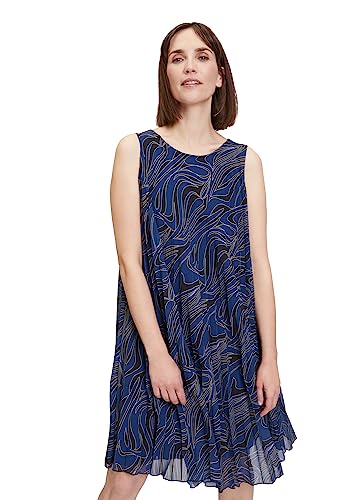 Cartoon Damen Plisseekleid ohne Arm Blue/Black,38 von Cartoon