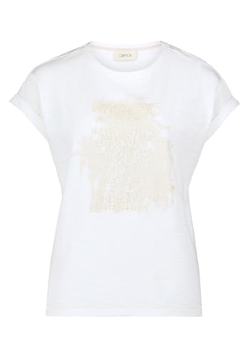 Cartoon Damen Printshirt mit Ärmelaufschlag Patch Cream/Gold,42 von Cartoon