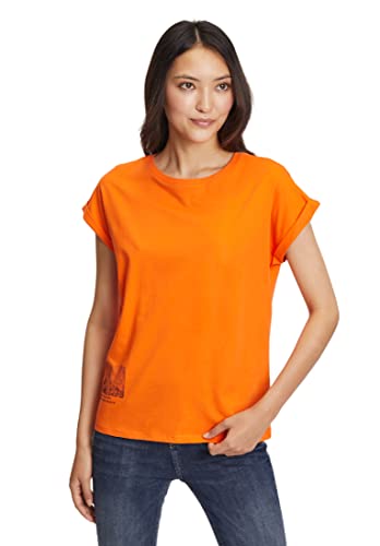 Cartoon Damen Printshirt mit Rundhalsausschnitt Orange/Black,S von Cartoon