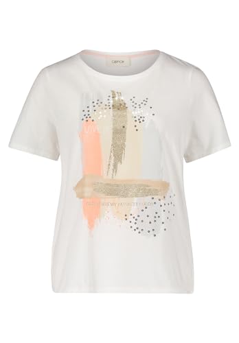 Cartoon Damen Printshirt mit Rundhalsausschnitt Patch Cream/Gold,46 von Cartoon