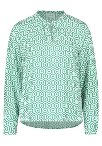 Cartoon Damen Schlupfbluse mit Rüschen Green/White,36 von Cartoon