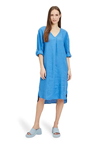 Cartoon Damen Sommerkleid unifarben Blau,S von Cartoon