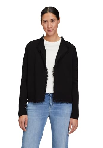 Cartoon Damen Strick-Cardigan mit Fransen Schwarz,38 von Cartoon