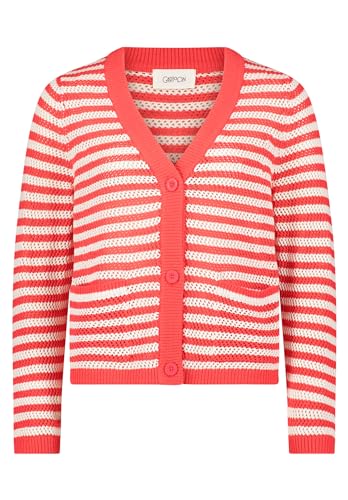 Cartoon Damen Strick-Cardigan mit Knopfleiste Orange/Beige,36 von Cartoon