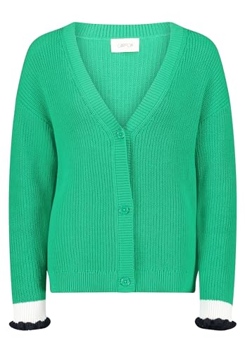 Cartoon Damen Strick-Cardigan mit V-Ausschnitt Green/White,46 von Cartoon