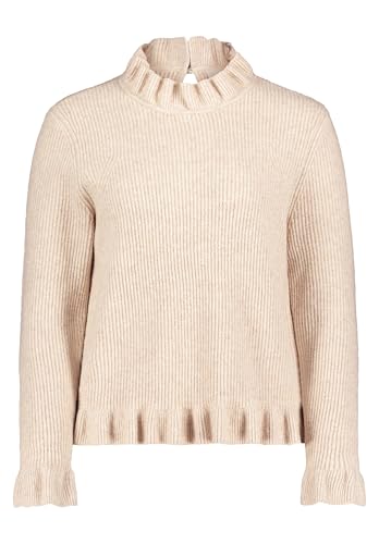 Cartoon Damen Strickpullover mit Rüschen Light Beige Melange,38 von Cartoon
