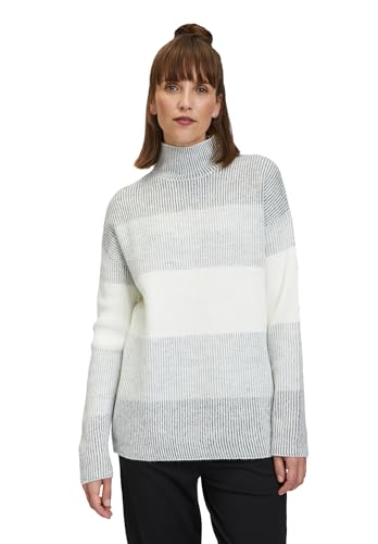 Cartoon Damen Strickpullover mit Stehkragen Grau/Weiß,44 von Cartoon