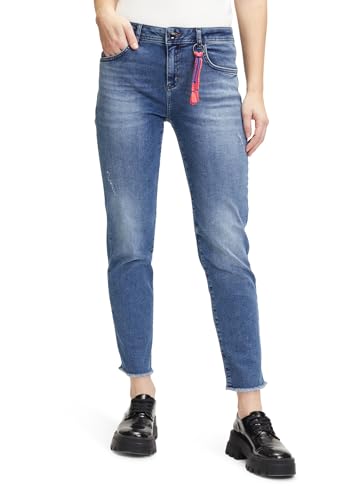 Cartoon Damen Used Look-Jeans mit verkürztem Bein Blue Used Denim,38 von Cartoon