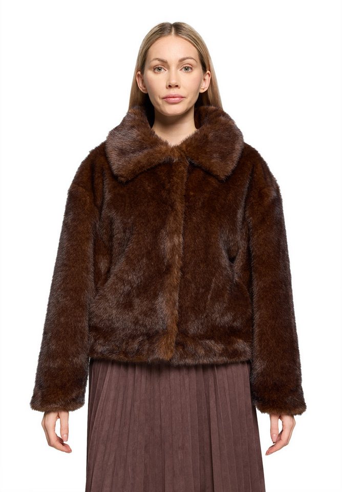 Cartoon Fellimitatjacke Damen Kunstfell-Jacke mit Eingrifftaschen von Cartoon