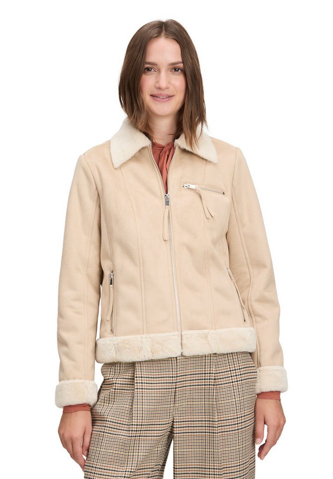 Cartoon Jackenblazer Damen Bikerjacke mit Kunstfellkragen von Cartoon