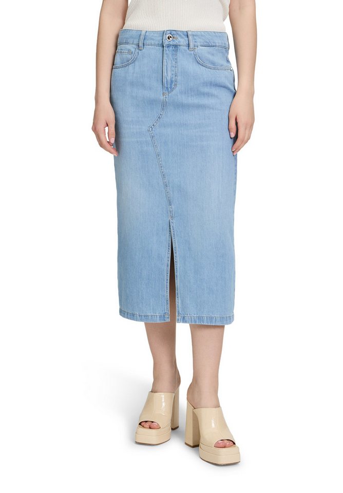 Cartoon Maxirock Damen Jeansrock mit Waschung Schlitz von Cartoon