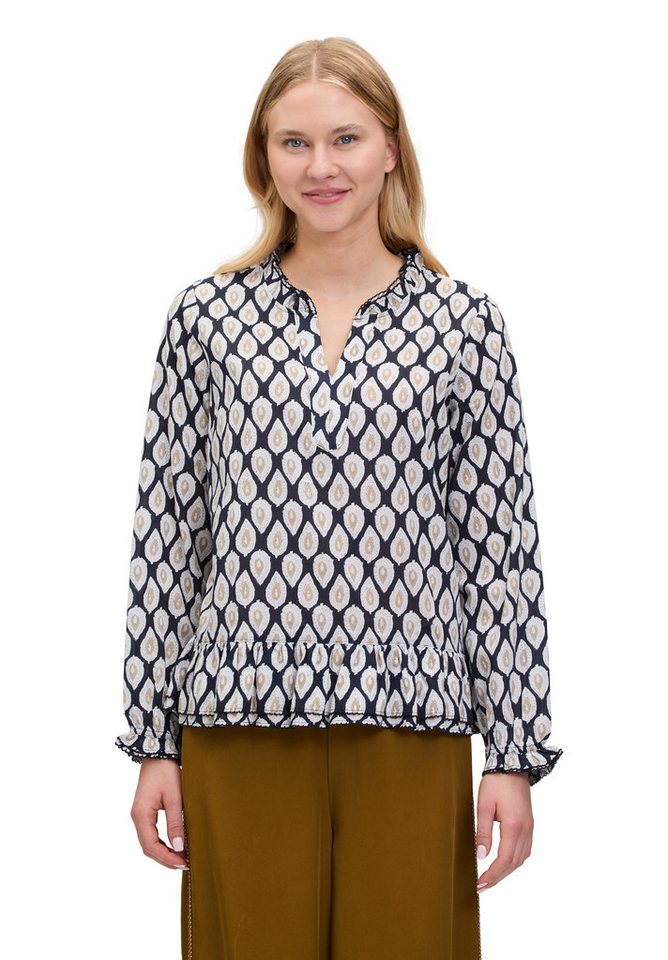 Cartoon Schlupfbluse Damen Casual-Bluse mit Raffung von Cartoon