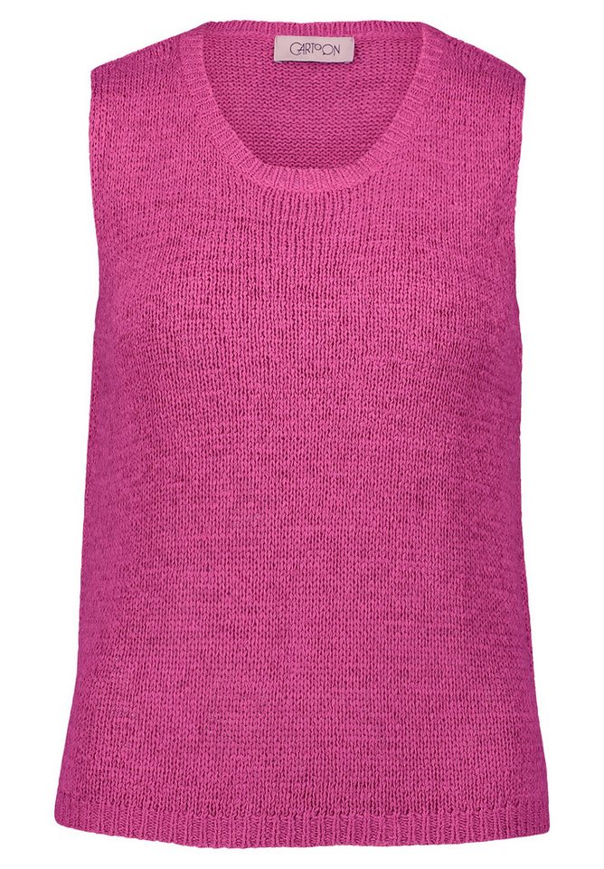 Cartoon Strandpullover Strickpullover Kurz ohne Arm Magenta Haze von Cartoon