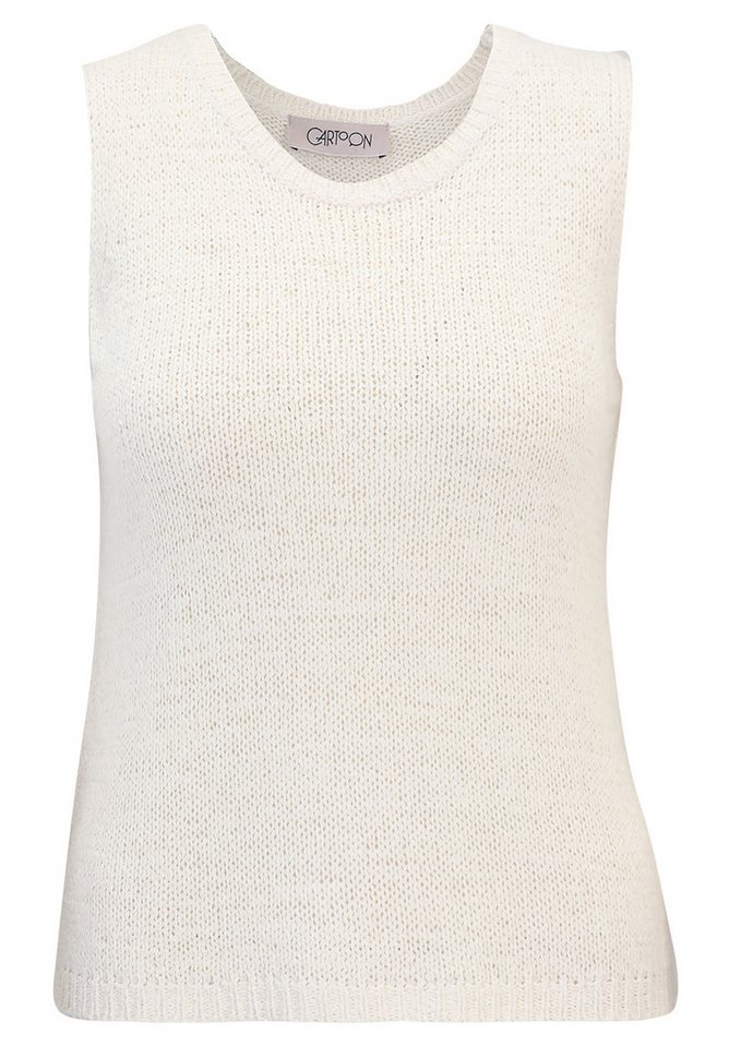 Cartoon Strandpullover Strickpullover Kurz ohne Arm Offwhite von Cartoon