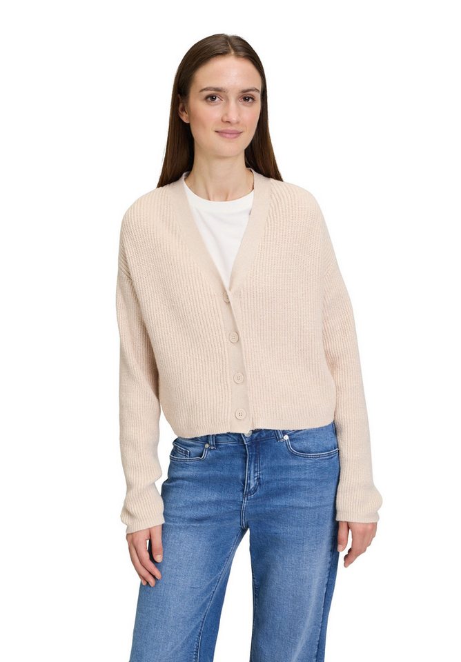 Cartoon Strickjacke Damen Basic-Strickjacke mit V-Ausschnitt (1-tlg) Struktur von Cartoon