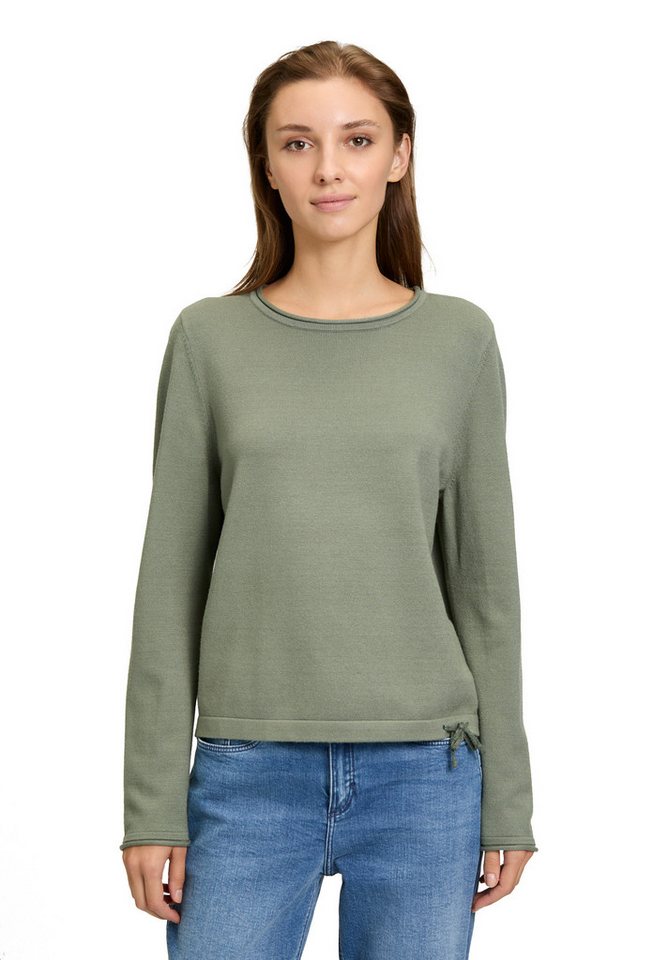 Cartoon Strickpullover Damen mit Rundhalsausschnitt (1-tlg) Bindeband von Cartoon