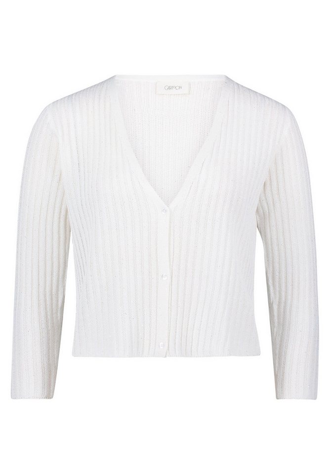 Cartoon Strickweste Strickjacke Kurz 3/4 Arm Marble Beige von Cartoon