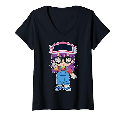 Damen Arale Norimaki Dr Slump Manga Anime Cartoon Liebhaber Geschenk T-Shirt mit V-Ausschnitt von Cartoons anime joke