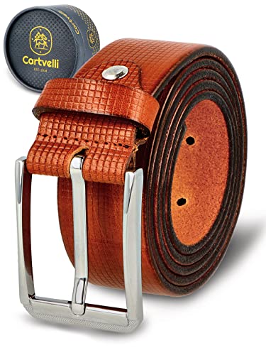 Cartvelli Business Ledergürtel Braun Herren inkl. Geschenkbox Made in Germany - Echt Leder Gürtel Anzug 35mm LordQA22b-110 von Cartvelli