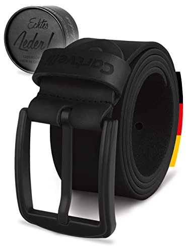 Cartvelli Echt Ledergürtel Herren Schwarz 85cm Made in Germany Geschenkbox Herrengürtel Schnalle Matt-Schwarz Echtleder-Gürtel 40mm MB19s-85 Cartvelli Echt Ledergürtel Herren Schwarz 85cm Made in Germany Geschenkbox Herrengürtel Schnalle Matt-Schwarz Echtleder-Gürtel 40mm MB19s-85 von Cartvelli