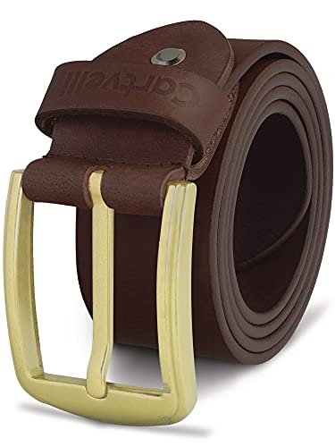Cartvelli Herren Ledergürtel Braun 90cm Made in Germany 38mm Echt-Leder Gürtel Schnalle Gold BG19b-90 von Cartvelli