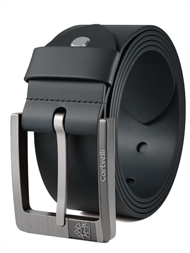 Cartvelli Premium Ledergürtel Herren Blau 115cm Made in Germany mit Geschenkbox Echt-Leder Herrengürtel braun Vollleder Jeansgürtel Leder Gürtel 40mm Anzug jeans chino pants M24bl-115 von Cartvelli