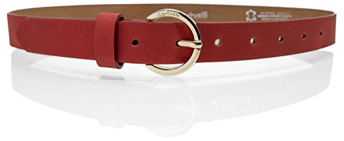 Cartvelli schmaler Ledergürtel Damen Rot 2,5cm mit Geschenkbox - Made in Germany - Gürtel schmal 100cm Schließe Gold DG19r-100 von Cartvelli