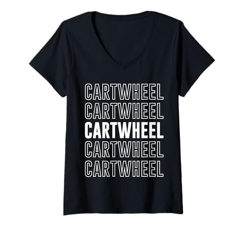 Damen Wagenrad T-Shirt mit V-Ausschnitt von Cartwheel Apparel