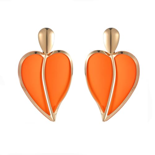 Carufin Doppelschichtige Herz Ohrringe Acryl Liebe Tropfen Ohrringe Schmuck Geschenke für Frauen und Mädchen (Orange) Carufin Doppelschichtige Herz Ohrringe Acryl Liebe Tropfen Ohrringe Schmuck Geschenke für Frauen und Mädchen (Orange) von Carufin