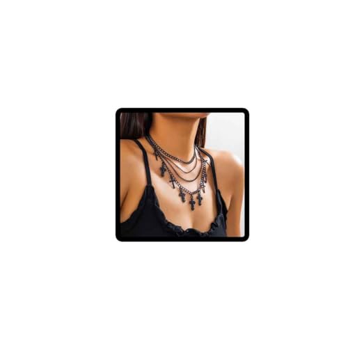 Carufin Gothic Kreuz Anhänger Halskette Schwarz Layered Cross Choker Halsketten Halloween Schmuck für Frauen Carufin Gothic Kreuz Anhänger Halskette Schwarz Layered Cross Choker Halsketten Halloween Schmuck für Frauen von Carufin