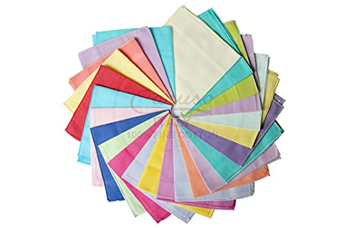Caruso Italy Women's 100% Pure Cotton Light & Dark Multicolor Rangoli Handkerchief Combo (Pack of 24) von Caruso Italy