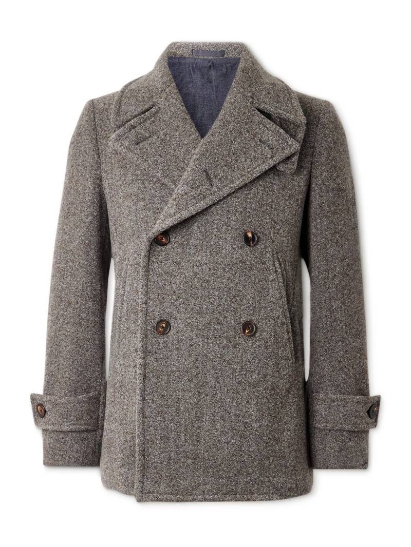 Caruso - Double-Breasted Wool-Blend Peacoat - Men - Brown - IT 48 von Caruso