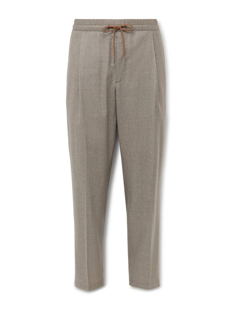 Caruso - Slim-Fit Pleated Wool Drawstring Trousers - Men - Brown - IT 46 von Caruso