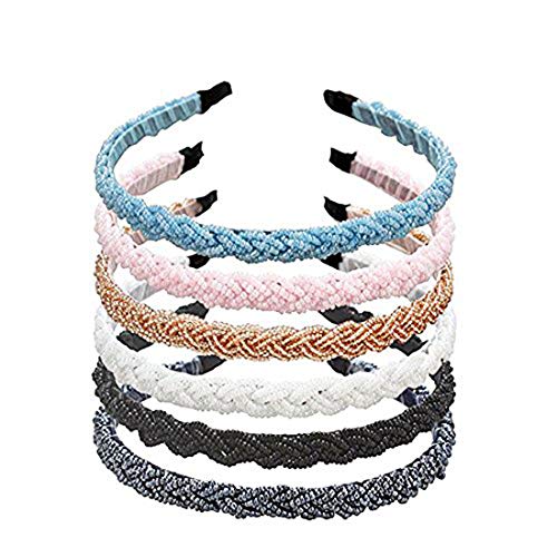 Carykon 6 Stück Perlen-Stirnbänder geflochtene Haarreifen für Frauen Mädchen von Carykon