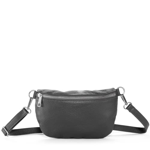 Cas8 Bauchtasche Pina - Brusttasche, Umhängetasche für Damen, Crossbody Bag Frauen, Gürteltasche klein, echtes Leder, EIN Must Have unter den Damentaschen, Nero von Cas8