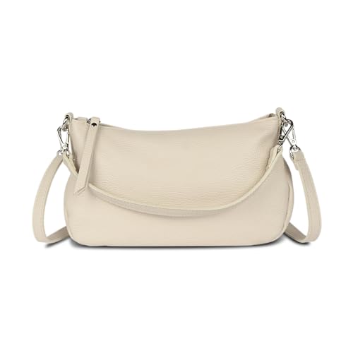 Cas8 Damen Handtasche AURORA - Umhängetasche, Schultertasche, Ledertasche mittelgroß, Tasche in verschiedenen Farben, Crossbody Bag, echtes Leder, mit Schultergurt zum abnehmen von Cas8