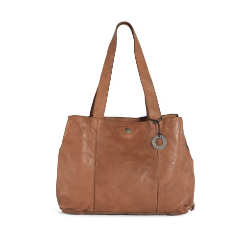 Cas8 Shopper Damen groß LEYLA, Schultertasche, Lederhandtasche, Schultertasche viele Fächer echtleder, Umhängetasche für Business Alltag und Schule, cognac von Cas8