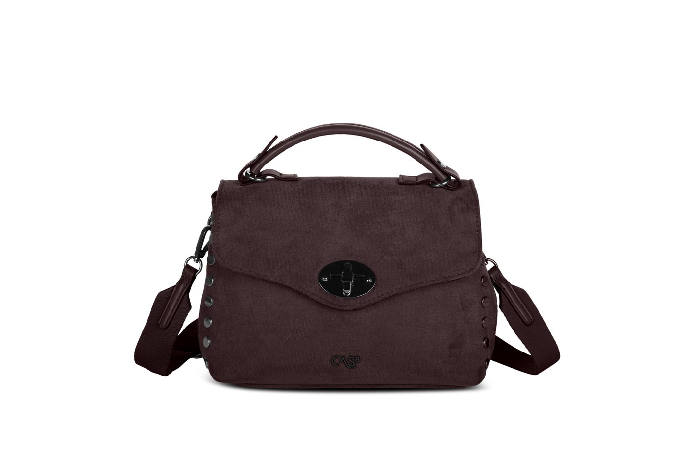 Cas8 Handtasche Rike 35200 von Cas8 aus weichem, veganem Suede und 2 Hauptfächern von Cas8