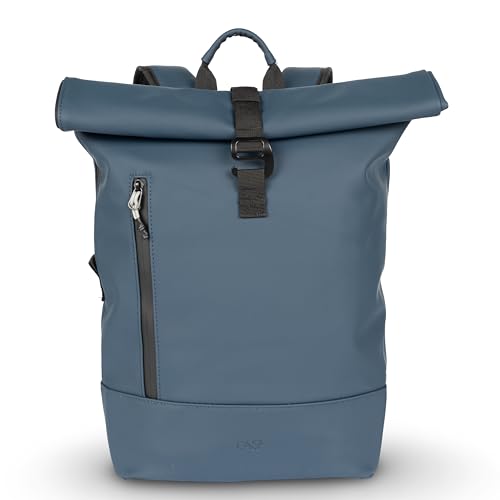 Cas8 Laptoprucksack SOHO, funktioneller Rollrucksack für Damen und Herren, minimalistischer Rucksack mit Rolltop, wasserfester Daypack für Business, Freizeit & Sport, blue von Cas8