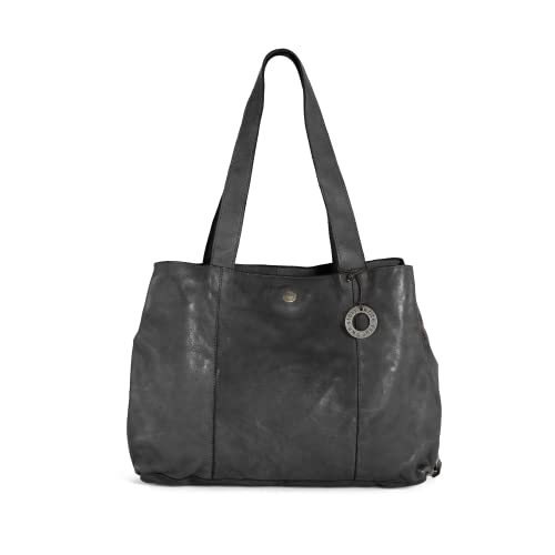 Cas8 Shopper Tasche Damen LEYLA, große Henkeltasche aus Leder, Handtasche für Frauen mit vielen Fächern, graphite von Cas8
