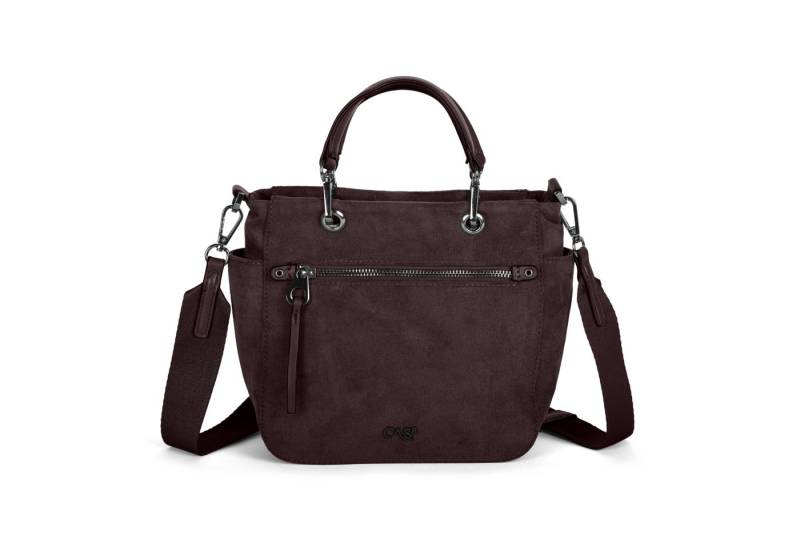 Cas8 Umhängetasche Cas8 Rike 33708 A aus veganem Suede mit Henkel und Schultergurt von Cas8