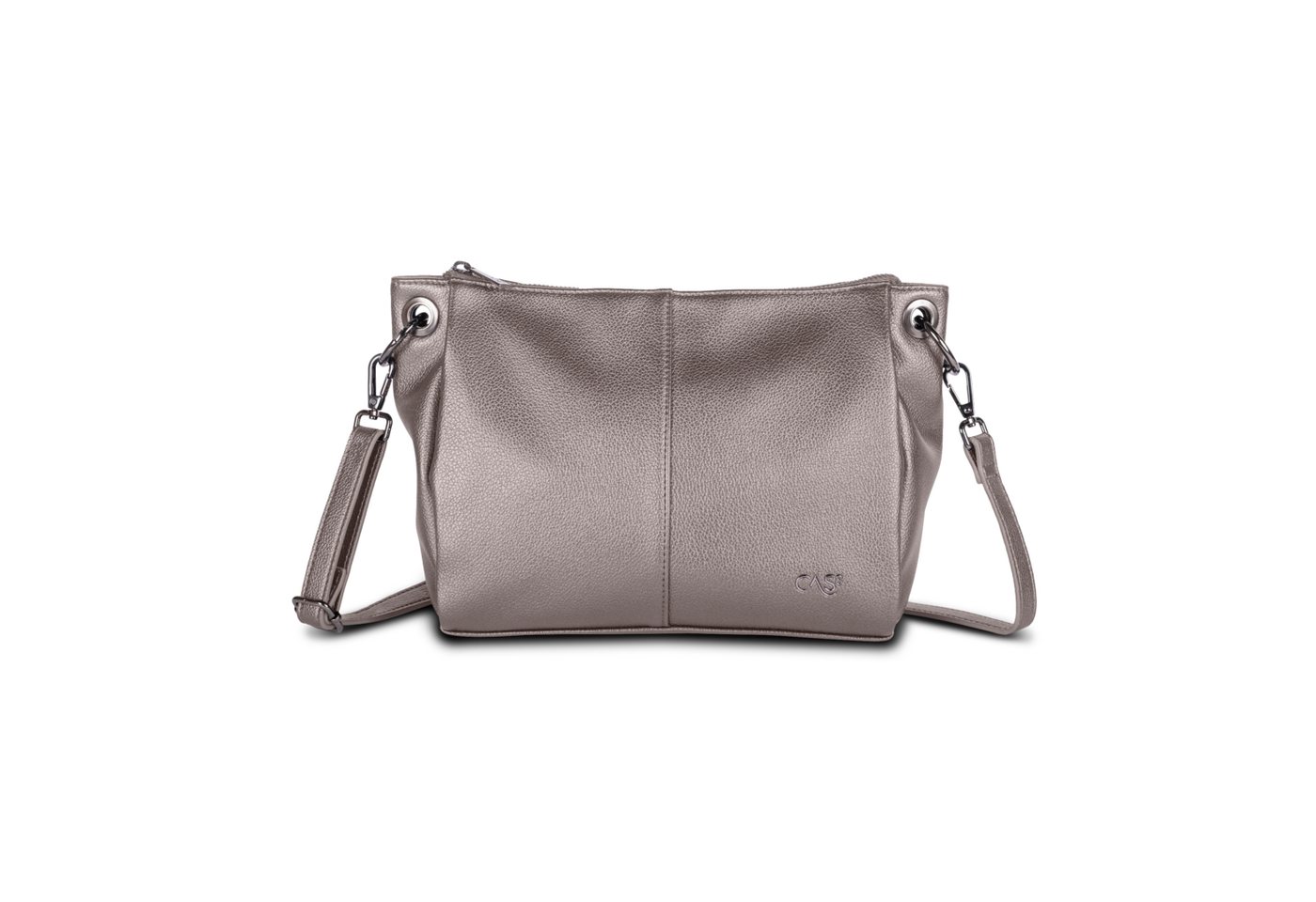 Cas8 Umhängetasche Ella 34506 mit elegantem Metallic Look und funktionalen Fächern von Cas8
