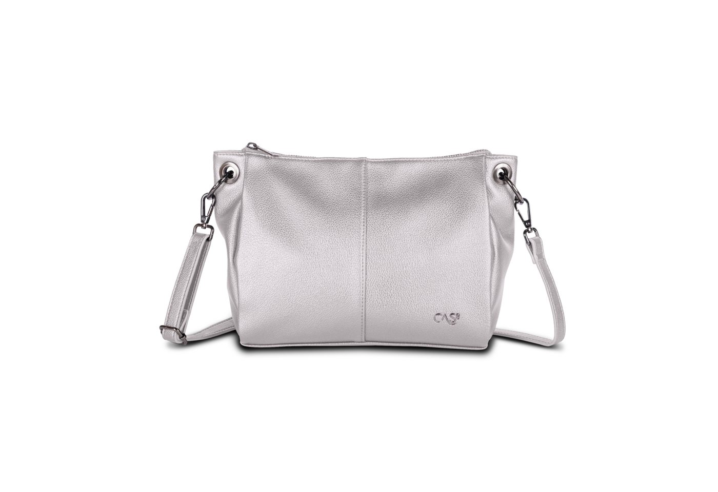 Cas8 Umhängetasche Ella 34506 mit elegantem Metallic Look und funktionalen Fächern von Cas8